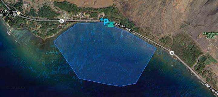 Snorkel Olowalu Bay Google   Map