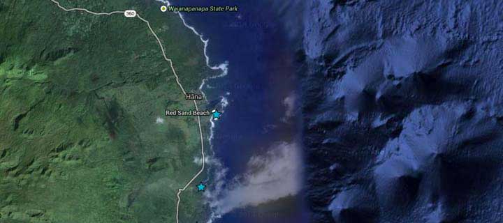 Snorkel  East Maui Beaches Google   Map